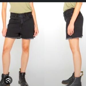SANDRINE ROSE FREE PEOPLE Black Denim Jean Shorts Distressed Fray Hem Sz 31 NWT